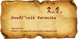 Kovácsik Veronika névjegykártya