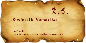 Kovácsik Veronika névjegykártya